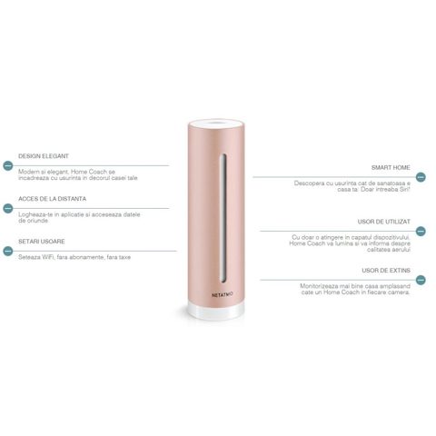Dispozitiv smart de monitorizare a calitatii aerului Netatmo Home Coach Wireless NHC-EC