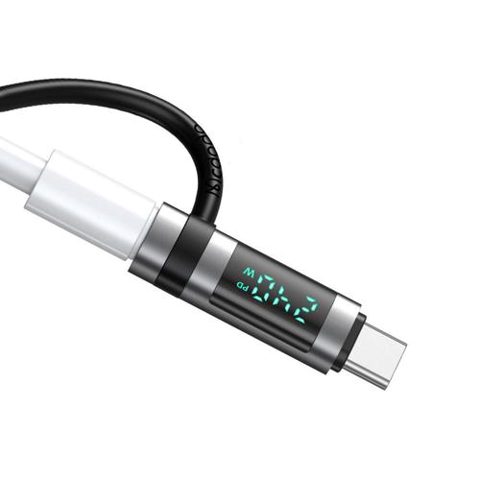 Adaptor Mcdodo OT-2620 Type-C la Type-C, 240W, Pigeon Series, cu carlig din silicon, aliaj de aluminiu, design portabil (Negru)