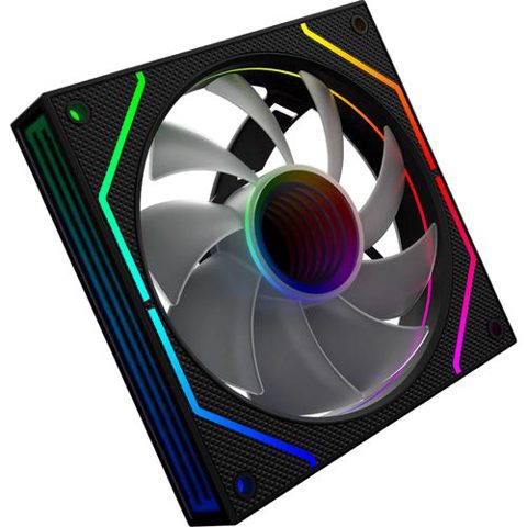 Ventilator AQIRYS Cetus 4P-12SLI26-ARGB, 120mm, iluminare aRGB, 1200rpm (Negru)