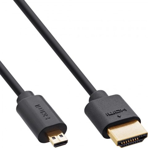 Cablu slim HDMI la micro HDMI-D 8K120Hz/4K144Hz 2m, InLine IL17902D