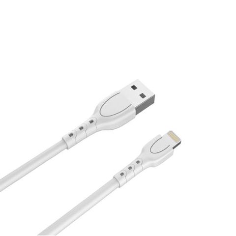 Cablu Lemontti USB A la tip Lightning, 1.2m, Alb