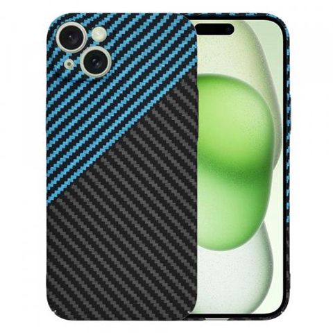 Husa pentru Apple iPhone 15 Plus, Techsuit, Carbonite FiberShell, Neagra Bleu