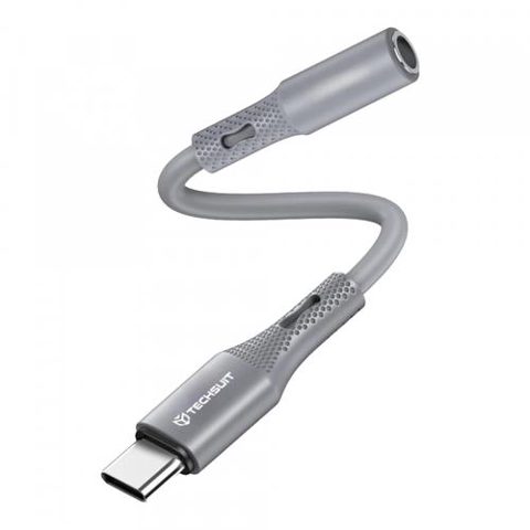 Adaptor Techsuit AC1 SoundFlex, Audio USB-C - 3.5mm (Gri)