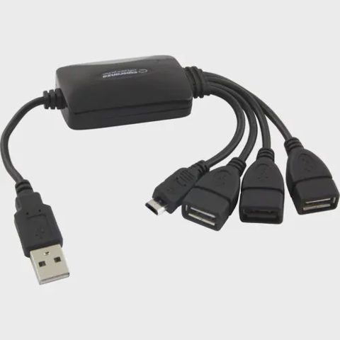 Hub USB 2.0, ProCart, cu 4 porturi, 1 port microUSB, Esperanza