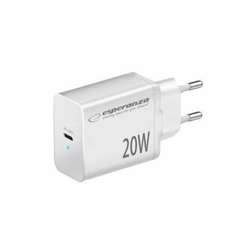 Incarcator de retea Esperanza EZC104W, 20W, Usb-C PD, Alb