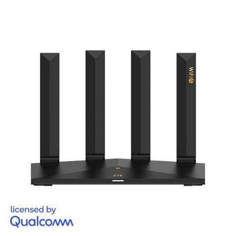 Router Wireless ZTE T3000, AX3000, Dual-Band, Wi-Fi 6, zLink Boost, Easy Mesh, Dual - Core Qualcomm, 4GB RAM, 2GB Flash, NFC, ZTELink App, Negru