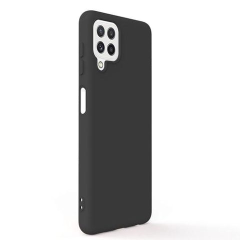 Husa Protectie Spate Lemontti Silky pentru Samsung Galaxy A22 4G, Silicon (Negru)