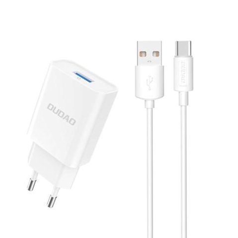 Incarcator retea Dudao A4EU, USB-A 2.1A, Alb