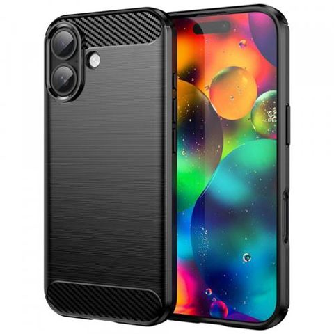 Husa Techsuit Carbon pentru Apple iPhone 17, Neagra