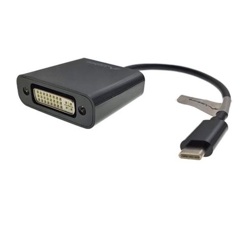 Cablu convertor cu adaptor, Lanberg 41851, conector USB 3.1 tip C tata la DVI (24+5) mama, lungime 15cm, Negru