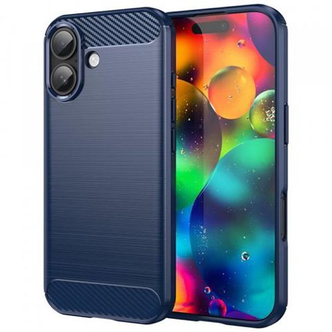 Husa Techsuit Carbon pentru Apple iPhone 17, Albastru
