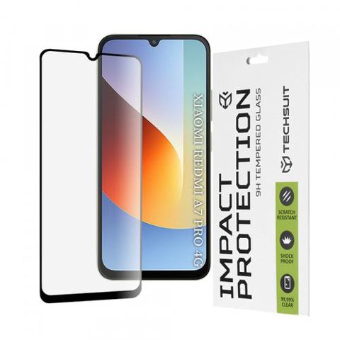 Folie de protectie Ecran Techsuit pentru Xiaomi Redmi A7 Pro 4G, Sticla Securizata, Full Glue, 111D, Neagra