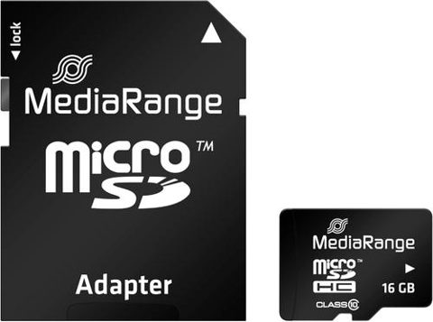 Card de memorie MediaRange MR958, 16GB, Micro SDHC, Class 10 cu adaptor SD