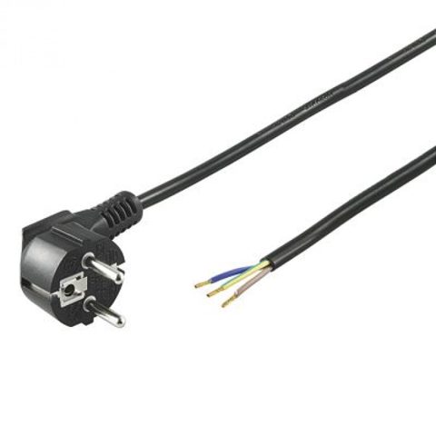 Cablu de alimentare Schuko la fire deschise 2m Negru, kpsft2b