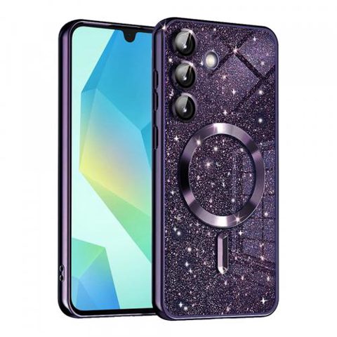 Husa MagSafe pentru Samsung Galaxy A16 5G A166 / A16 4G A165, Techsuit, Luxury Glitter, Mov Inchis