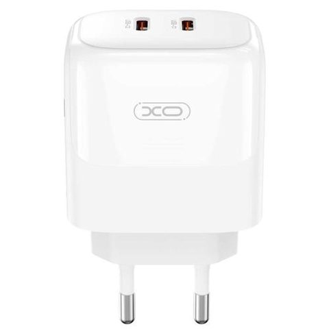 Incarcator Retea XO Design L140, 35W, 3A, 2 x USB-C, Alb